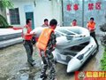 江西省九江市防汛进入紧急战备 冲锋艇随时待命